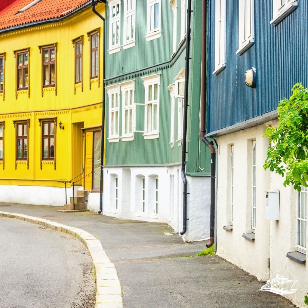 Nordeuropa Norwegen historische Häuserzeile Oslo