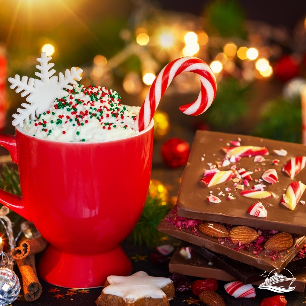 Weihnachten mit Kakao und Gebäck