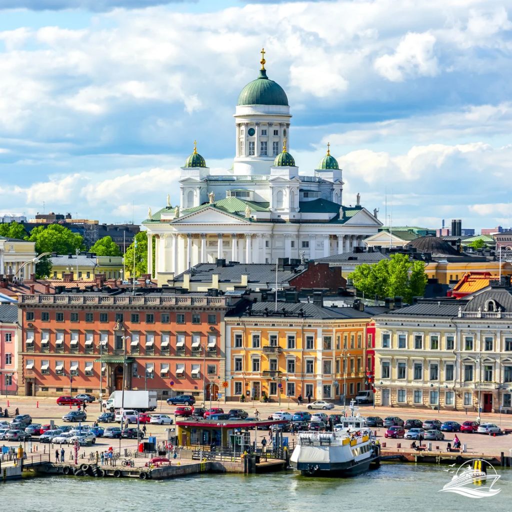 Helsinki cityscape and Helsinki Cathedral Finland